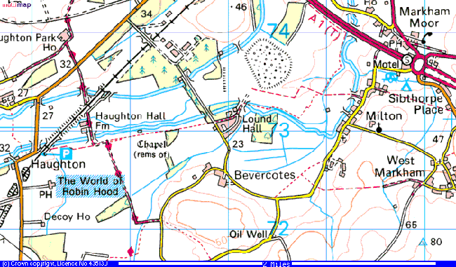 Haughton Bevercotes Map